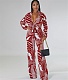 Elegant Lace Up Crop Shirts Top Wide Leg Pants Suit NY-7293