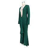 Sexy Deep V Cleavage Long Sleeve Party Dresses ASL-6616
