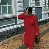 Pleated Loose Blouse Crop Top Wide Leg Pants Outfits NY-9043