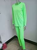 Simple Solid Long Sleeve T Shirt Casual Pants Set HX-088