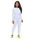 Simple Solid Long Sleeve T Shirt Casual Pants Set HX-088