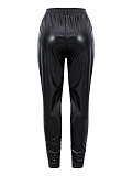 5XL Plus Size Elastic Black PU Leather Pants TB-5591