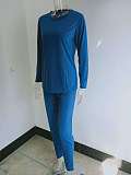 Simple Solid Long Sleeve T Shirt Casual Pants Set HX-088