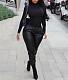 5XL Plus Size Elastic Black PU Leather Pants TB-5591
