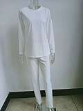 Simple Solid Long Sleeve T Shirt Casual Pants Set HX-088