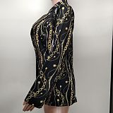 Elegant All Over Print Long Sleeve Blazer Jackets XMY-9393