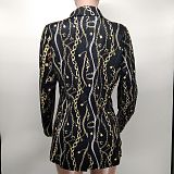 Elegant All Over Print Long Sleeve Blazer Jackets XMY-9393