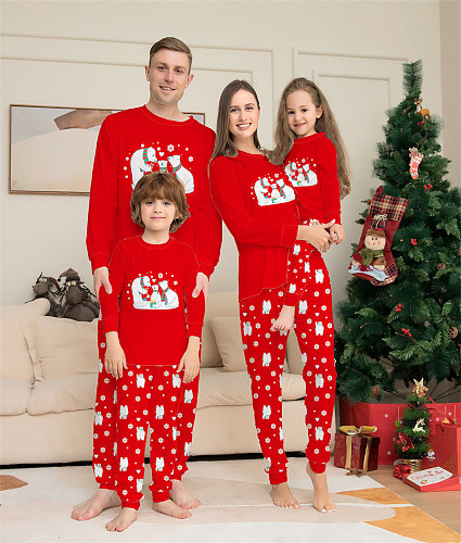 Christmas Print Two Piece Parent-Child Pajamas Suit ZY-22-088