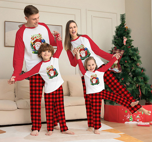 Christmas Cartoon Plaid Printed Parent-child Pajamas ZY-22-203