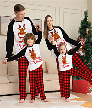 Family Christmas Pajamas Cartoon Deer Plaid Home Suit ZY-22-025 Family Christmas Pajamas Cartoon Deer Plaid Home Suit ZY-22-025