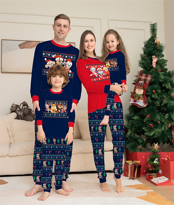 Christmas Pattern Two-Piece Parent-Child Family Suit ZY-22-007