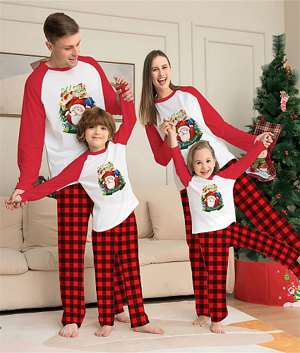 Christmas Cartoon Plaid Printed Parent-child Pajamas ZY-22-203