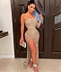 One Shoulder See-through Hot Diamond Evening Dress NY-2573