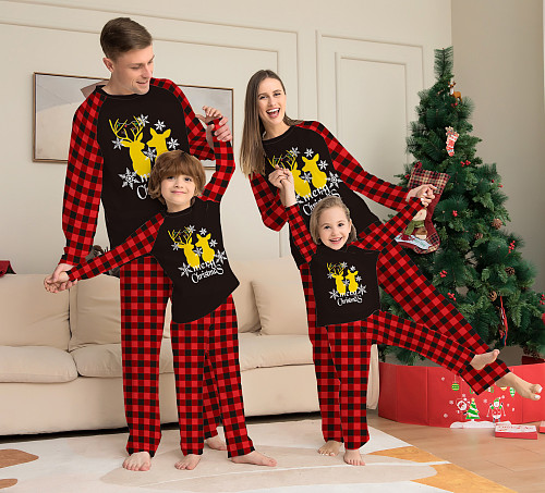 Christmas Patchwork Sleepwear Parent-child Clothing Sets ZY-22-005