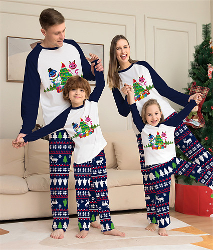 Cartoon Christmas Pattern Two-Piece Parent-Child Suit ZY-22-015