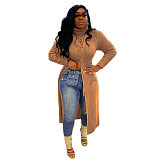 Winter High Neck Slim Fit Split Chic Long Sweaters NY-082