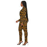 Letter Printed Long Sleeve Streetwear Slim Jumpsuit ASL-6617