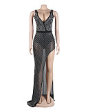 Hot Drill See-through Sexy Deep V Neck Cocktail Dresses NY-2526