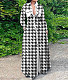 Chic Plaid Print Turn Down Neck Maxi Shirt Dresses NY-10333