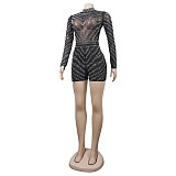 Hot Drilling Diamonds Sexy Mesh See Through Romper NY-2522
