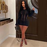 Long Sleeve Backless Cut Out Bodycon Sexy Dress MDF-5335