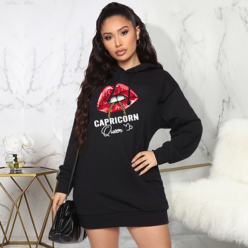 Autumn Long Sleeve Harajuku Hoodies Sweatshirt Dress JLY-19476