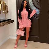Long Sleeve Backless Cut Out Bodycon Sexy Dress MDF-5335