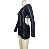 Long Sleeve Backless Cut Out Bodycon Sexy Dress MDF-5335