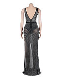 Hot Drill See-through Sexy Deep V Neck Cocktail Dresses NY-2526