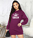 Loose Hooded Sweatshirt Long Sleeve Hoodies Dress JLY-19475