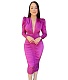 Elegant Lady Deep V Neck Shirring Bodycon Dresses LS-0384
