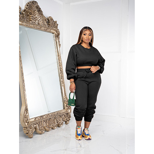 Loose Pullover Sweatshirt Tops Sports Pants Suits  DD-88189