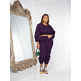 Loose Pullover Sweatshirt Tops Sports Pants Suits  DD-88189