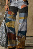 Y2k Retro Abstract Print High Waist Straight Pants MK-3135