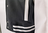 Patchwork Baseball Jackets Crop Top And Pants Suit WSM-5335