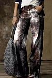 Y2k Retro Abstract Print High Waist Straight Pants MK-3135