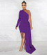 Single Shoulder Asymmetrical Sexy Ribbon Mini Dress NY-7302