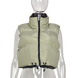 Zip Up Stand Collar Padded Puffy Vest Jackets BANT-8099DN