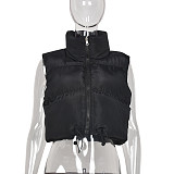 Zip Up Stand Collar Padded Puffy Vest Jackets BANT-8099DN