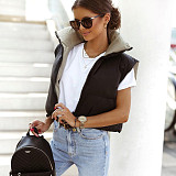 Zip Up Stand Collar Padded Puffy Vest Jackets BANT-8099DN