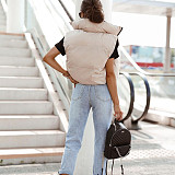 Zip Up Stand Collar Padded Puffy Vest Jackets BANT-8099DN