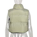 Zip Up Stand Collar Padded Puffy Vest Jackets BANT-8099DN