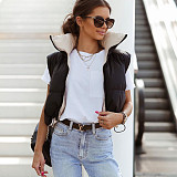 Zip Up Stand Collar Padded Puffy Vest Jackets BANT-8099DN