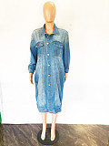 Autumn Loose Denim Single Breasted Long Coats LX-5526