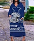 Plus Size V Neck Long Sleeve Loose Casual Dresses NY-2592
