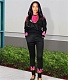 Vintage Floral Print Long Sleeve T Shirt Pencil Pants Suit JLY-19487