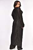 Extra Long Cardigan Coat Bra Top Wide Leg Pants Outfits OSM-4380