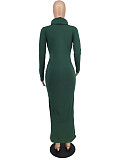 Turtleneck Halter Crop Top Long Sleeve Dress Set ZAND-31263