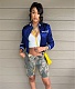 Letter Embroidery Varsity Cropped Baseball Jacket MEM-88464