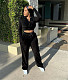 Velvet Jacket Crop Tops Wide Leg Pants Tracksuits YIM-280